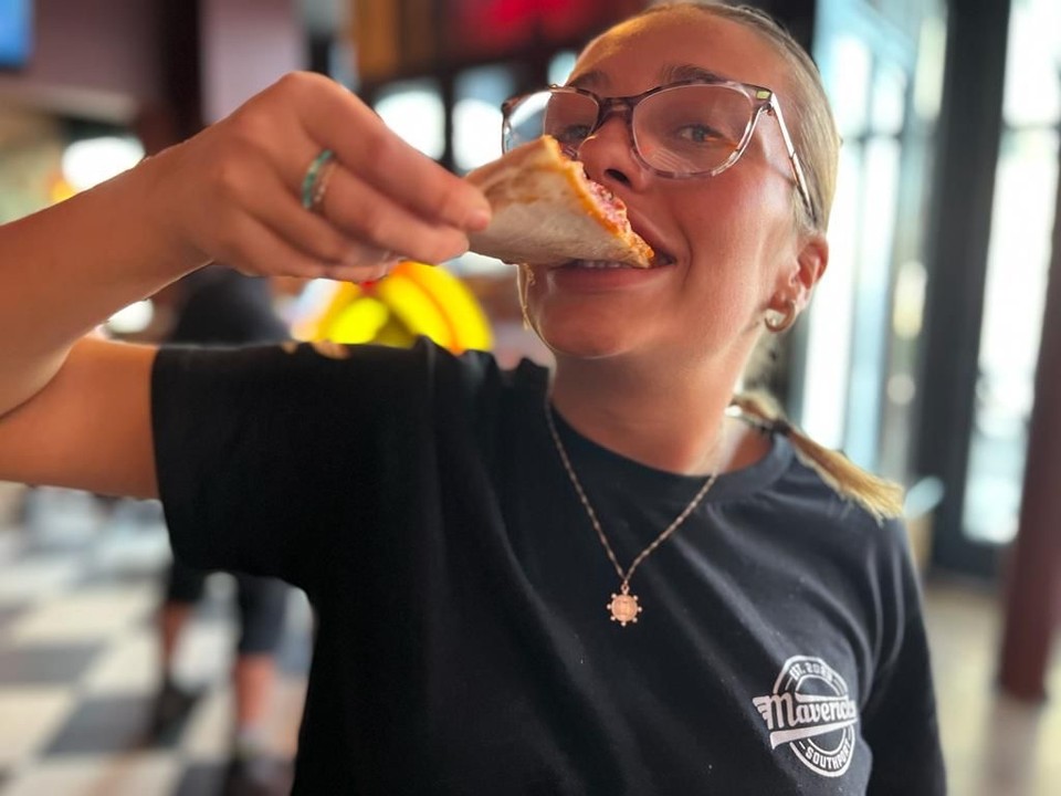 Indulging in a slice of heaven 🍕✨  

Enjoy a pizza from our food menu! Which one's your favourite?