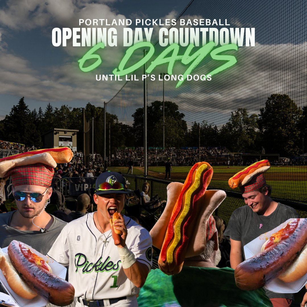 SIX. MORE. DAYS. Have you been craving a summer weiner? Good news: in less than a week, you can devour Lil P’s long dog! 🌭 Get your tickets now: picklestickets.com