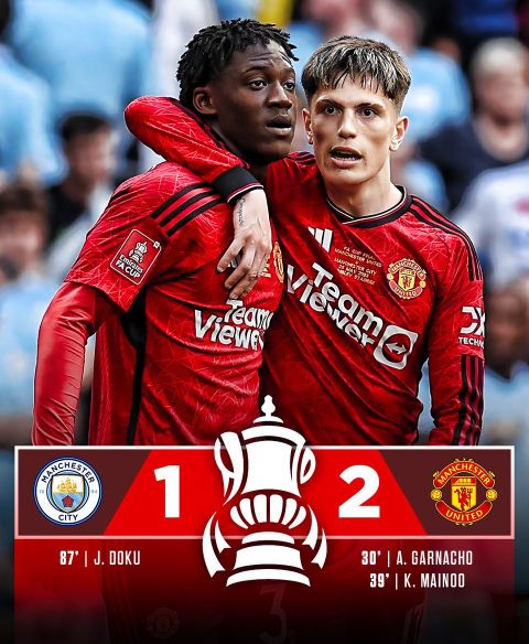 We did it FA Cup champions 🙌🏽 Manchester United is back, Erik Ten Hag is here to stay 💯💯💯