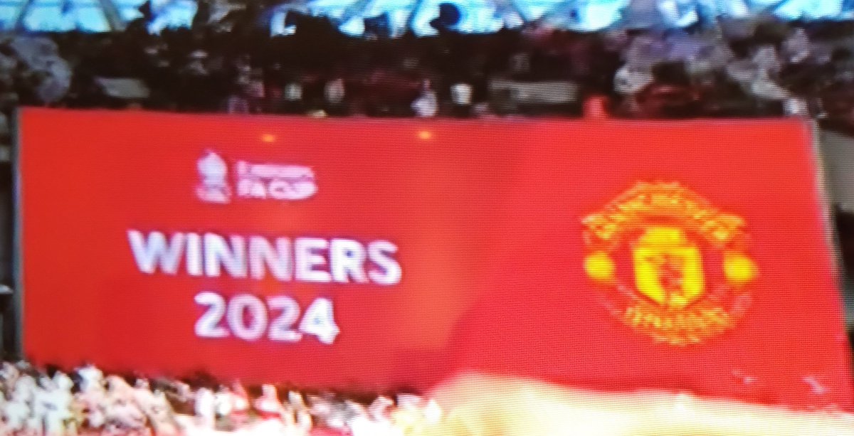 The post I never thought I'd be able to post this year! Well done #ManchesterUnited #FACupWinners2024 my little piece of Cornwall is red tonight!❤️🤍❤️🤍 #FACUP24 #ManUtd