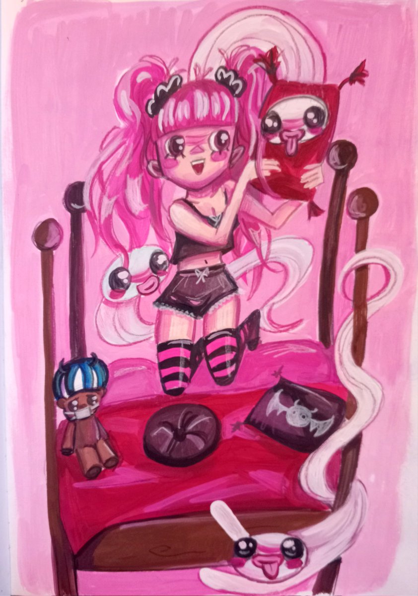 misoh_misoh's tweet photo. Perona sleepover! 👻💕

#ONEPIECE #onepiecefanart #perona #traditionalart #gouache #sketchbook #painting https://t.co/OPJyEcQ0zE