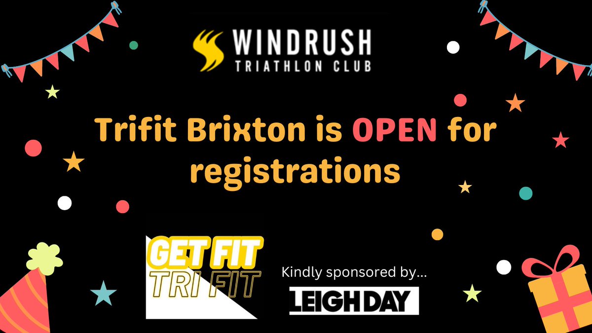TriFit Brixton 24 is open for entries!! For all fitness levels, it’s a great opportunity to boost your run and swim fitness in a supportive environment. Generously sponsored by <a href="/LeighDay_Law/">Leigh Day</a> . Sign up today! windrushtri.co.uk/trifit-brixton #triathlon #lambeth #brockwellpark #southlondon