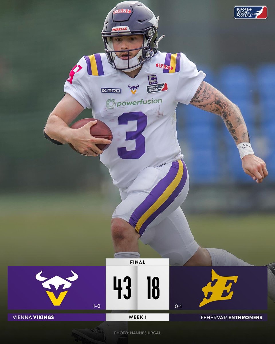 The @ViennaVikings take down the @FehervarEnth in their season opener in Hungary. 💜 📺 Watch #VIKatENT re-live NOW with the ELF Game Pass