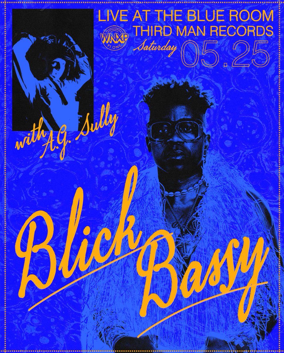 TONIGHT! WNXP Presents <a href="/blickbassy/">Blick Bassy</a> with <a href="/agsullyclub/">A.G. Sully</a> at The Blue Room at Third Man Records — tickets here: dice.fm/event/axnx7-bl…