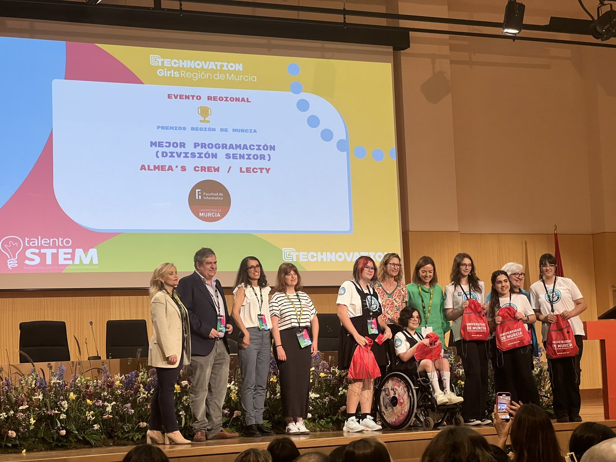 Enhorabuena al equipo <a href="/almeacrew/">Almea's crew</a>, a <a href="/MMM_Academy/">MMM@cademy</a> y a nuestras estudiantes del <a href="/IesAlcantara/">IES Alcántara</a> por los dos premios conseguidos en <a href="/TechnovationMur/">Technovation Girls Murcia</a>