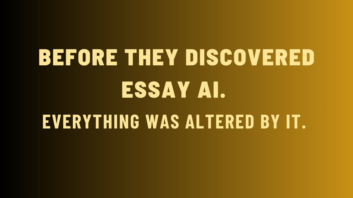 _EssayAI_'s tweet image. Most writers write for hours at a time, frequently feeling uninspired and trapped.
Before they discovered Essay AI.  
Everything was altered by it.
 
Here's how to do it
First check Significant improvement in English abilities.
Then Cut the time spent writing in English in half.