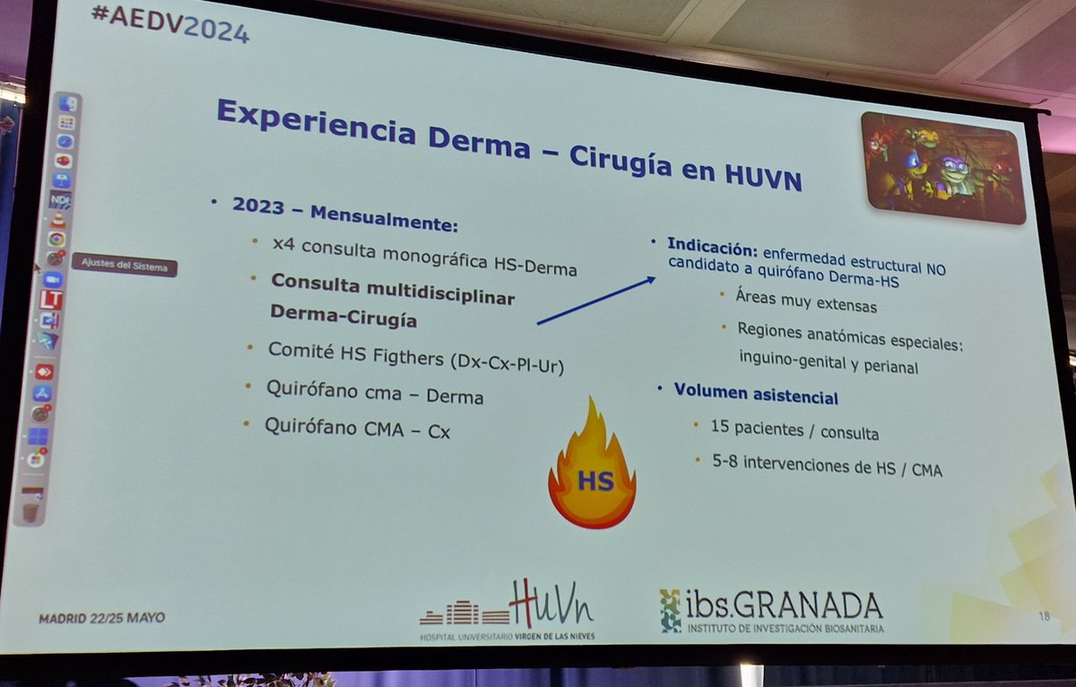 Cirugía en #HidradenitisSuppurativa 
✔️La mayoria puede hacerse por dermatólogos
✔️Para casos complejos mejor consulta multidisciplinar con cirujanos (Cirugía General, CPL, Urología...) que derivar -> acorta tiempo de espera
@drJoseCarlosPascual
@drmolinaleyva 
#AEDV2024