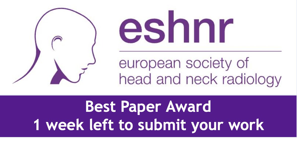 🎯The best Head&Neck radiology paper published in 2023 will be awarded! Please 📩 your publication (as a PDF document, full version) to 👉 office@eshnr.eu by May 31 (candidates should be an active ESHNR member) 🏆The winner will be announced during the #ESHNR2024