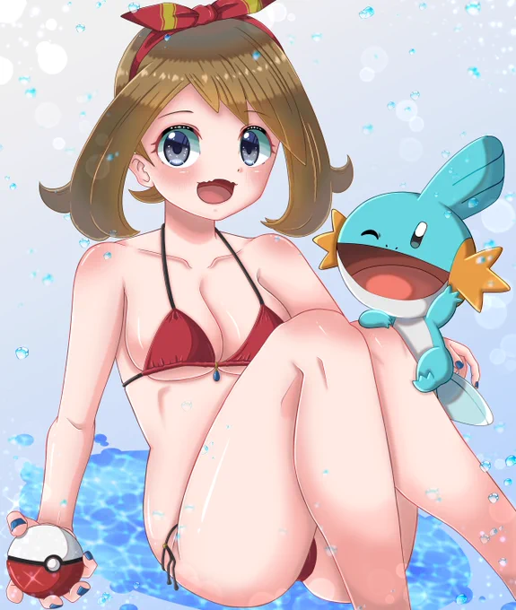 最近微妙に暑いので水着イラストを再掲して涼しい気分になろう #ポケモンイラスト