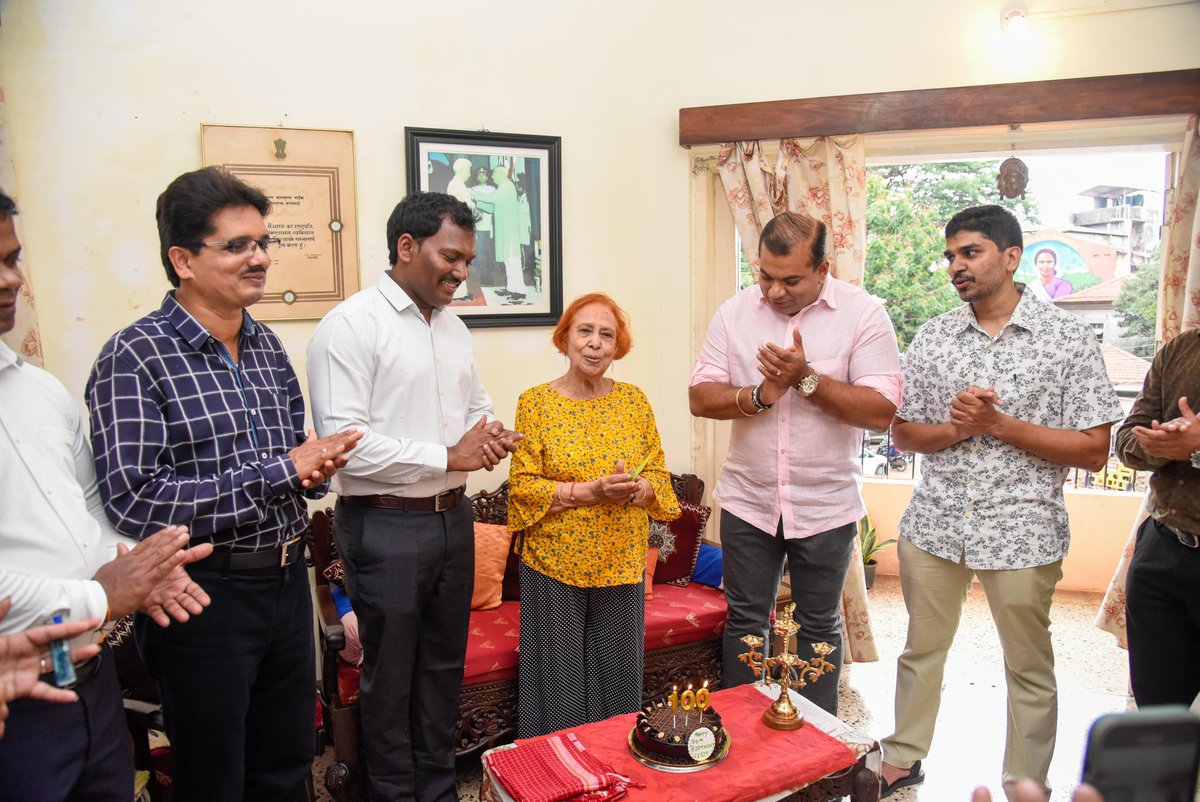 Celebrating Smt. Libia Lobo Sardesai's centennial birthday, the first Director of Tourism, liberated Goa, Daman and Diu, Hon'ble Minister of Tourism Mr. Rohan A. Khaunte & Director of Tourism, Mr. Suneel Anchipaka, IAS, felicitated her for her legacy and impact on Goa's tourism.