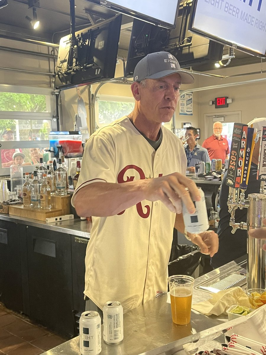 Hicks45J's tweet photo. Thank you to @drinkeightbeer @TroyAikman for coming to @RidersBaseball yesterday to promote his amazing beer. Thank you Troy again for coming out & making my night. Thank you also for making my friends night. #eightbeer https://t.co/xqZ7rXVdpo