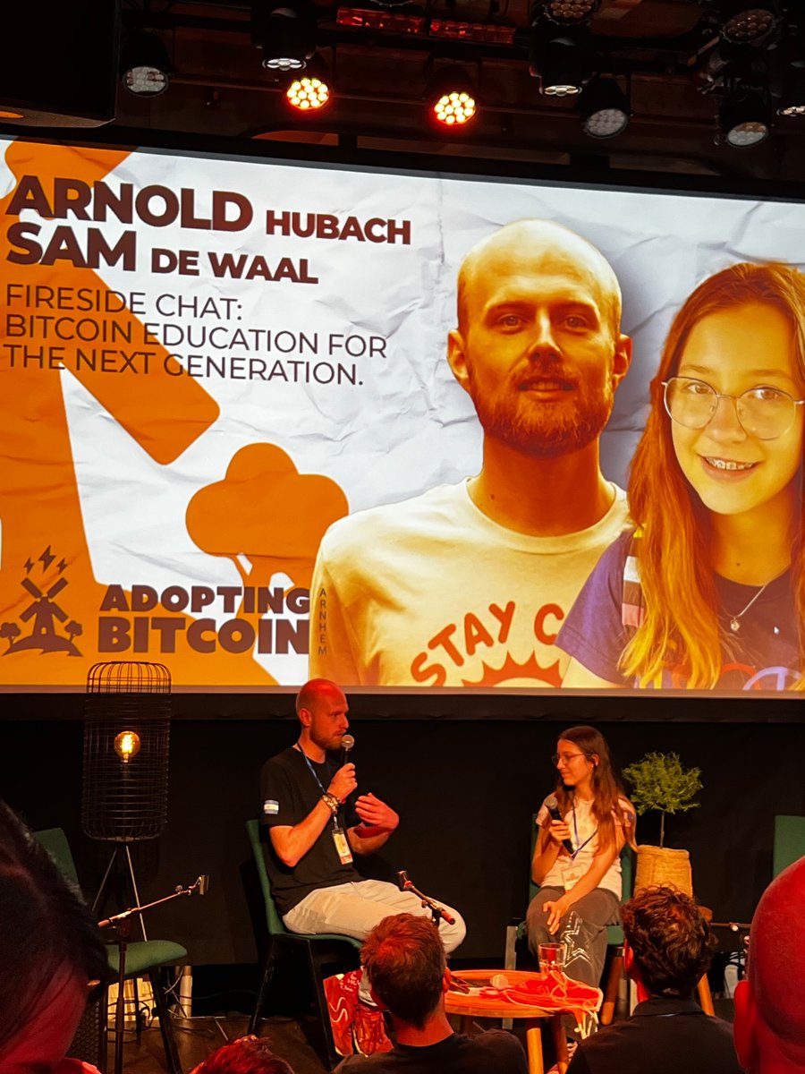 Teddy westside (@teddienl) on Twitter photo Awesome to hear a 13 (?) year old talk about how she and her friends use and learn about bitcoin! With <a href="/st4rnold/">ARNOLD HUBACH โก๏ธ</a> and <a href="/SamTheBTCKid/">Samantha De Waal</a>
Us old people will be passed by these kids in no time! Awesome to hear a 13 (?) year old talk about how she and her friends use and learn about bitcoin! With <a href="/st4rnold/">ARNOLD HUBACH โก๏ธ</a> and <a href="/SamTheBTCKid/">Samantha De Waal</a>
Us old people will be passed by these kids in no time!