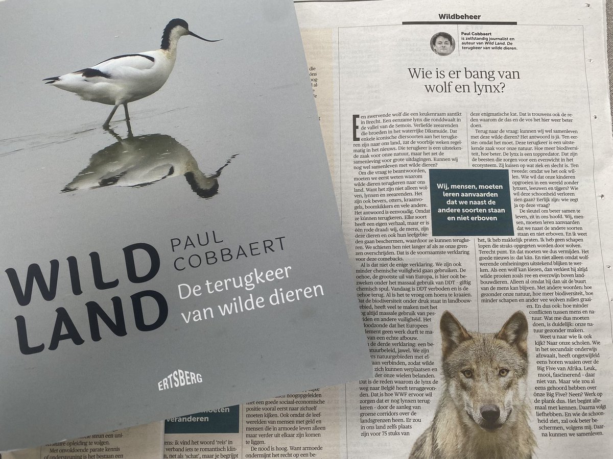 .@PaulCobbaert, auteur van #Wildland bij @ErtsbergB: ‘De vraag is: kunnen wij wel samenleven met deze wilde dieren? Het antwoord is ja. 1) Omdat het moet. 2) Omdat we het willen.’ demorgen.be/a-b774e843