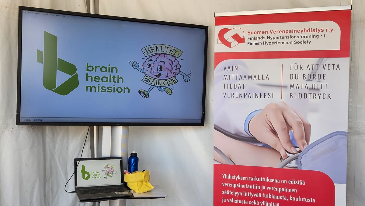 Hieno tapahtuma meneillään!  

Tervetuloa käymään teltalla 🧠

#brainhealth #aivoterveys

@SuomenNeuro @HkiBrainMind @NeurocenterFI @BrainHealth_org @EANeurology @HUS_fi