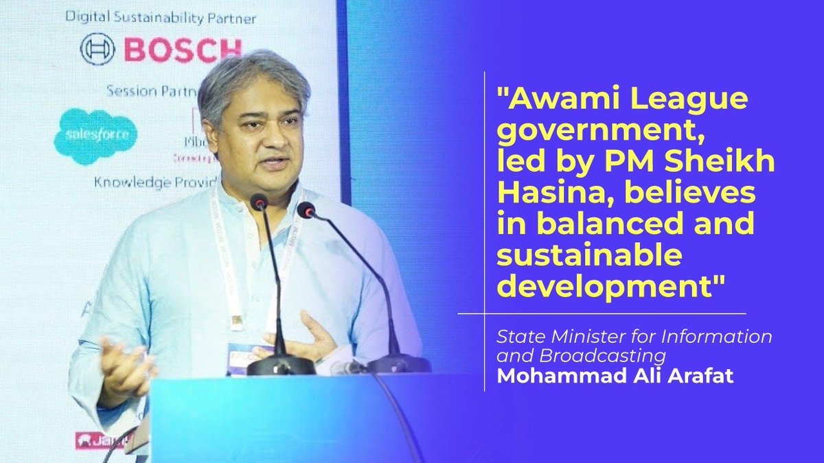 SM for @info_min_BD @MAarafat71 said, #Bangladesh believes in balanced and #sustainabledevelopment. He said the country has done better than many countries in most of the indicators in achieving the #sustainabledevelopmentgoals by @UN.
👉bssnews.net/news-flash/191…