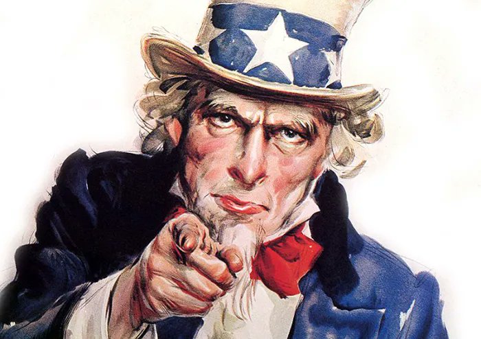 “I Want YOU!” – The Story Behind One of the Most Famous Wartime Posters in History 'It was a rush job. With no time to commission a model to pose as Uncle Sam, the artist used his own likeness for the face adding wrinkles, a hat and a goatee.' militaryhistorynow.com/2016/12/12/i-w…