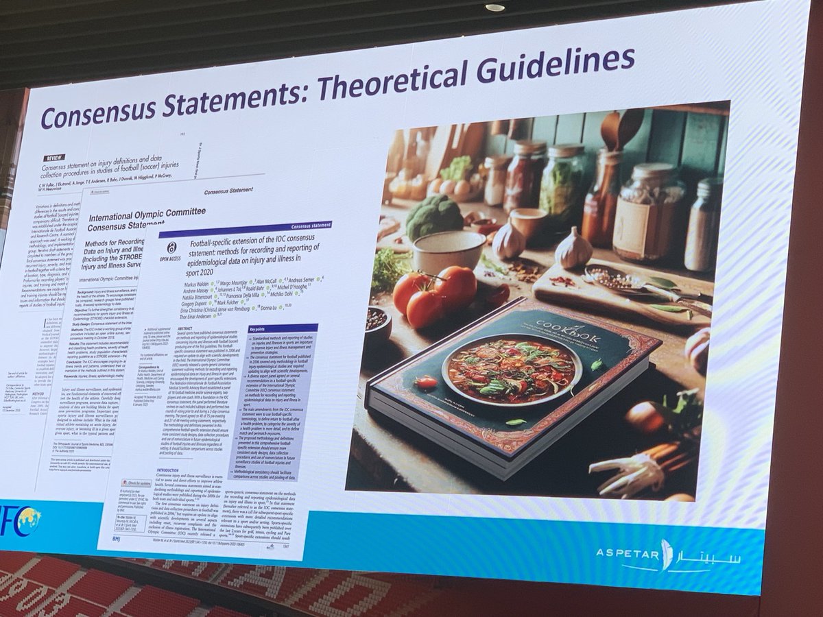 ⁦@Blazey85⁩—Dr Tabben asks whether consensus statements—even excellent & widely read ones—tell you how to do injury surveillance? Audience voted largely “no” & “I’m not sure”. Nice cookbook metaphor. Need a book.