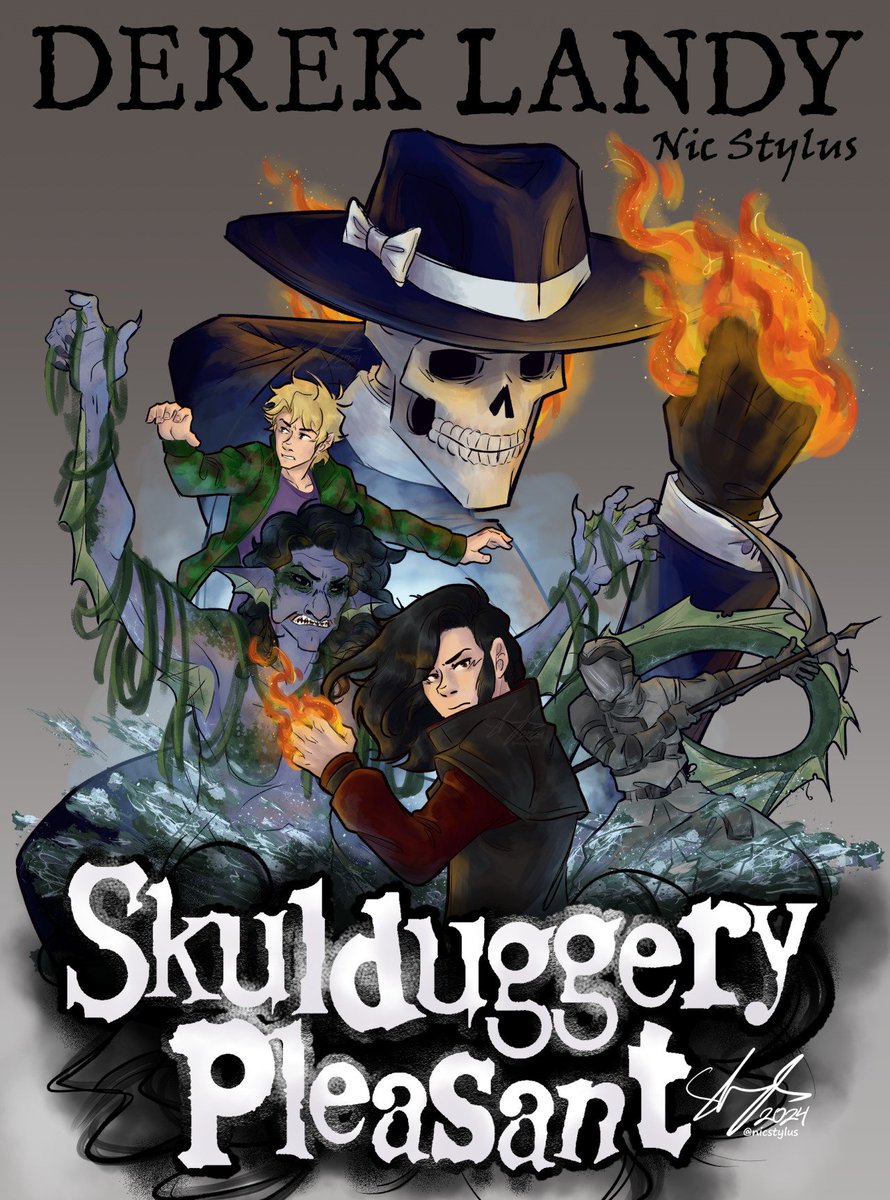 Nic_Stylus's tweet photo. The Faceless Ones Cover Redesign 
-
@DerekLandy
-  
#SkulduggeryPleasant #FacelessOnes #ValkyrieCain #FletcheRenn #SeaHag #Cleaver #magic #SkulduggeryPleasantCovers #art #NicStylus https://t.co/FjWdjp3wvD