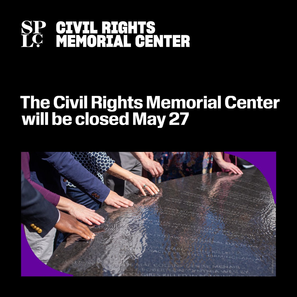 🔔 The Civil Rights Memorial will be closed May 27. In the meantime, follow the 🔗 to download the #CRMC app and be your own guide during an interactive virtual tour: bit.ly/373KWOj