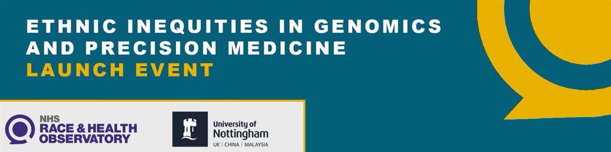 Join the @NHS_RHO and @UniofNottingham at their upcoming event launching their report examining ethnic inequalities in genomics and precision medicine. 📅 5th June, 14:00, 15:45 📍 Online Register here: 👇 ow.ly/Bq7g50RFtX6