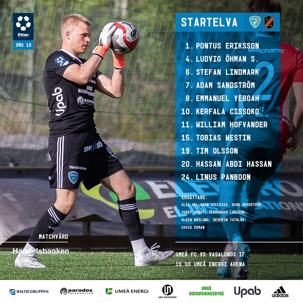 UmeaFC's tweet photo. Dagens elva! 📋
#UFCVIF #FörUmeå https://t.co/176Cqr78a6