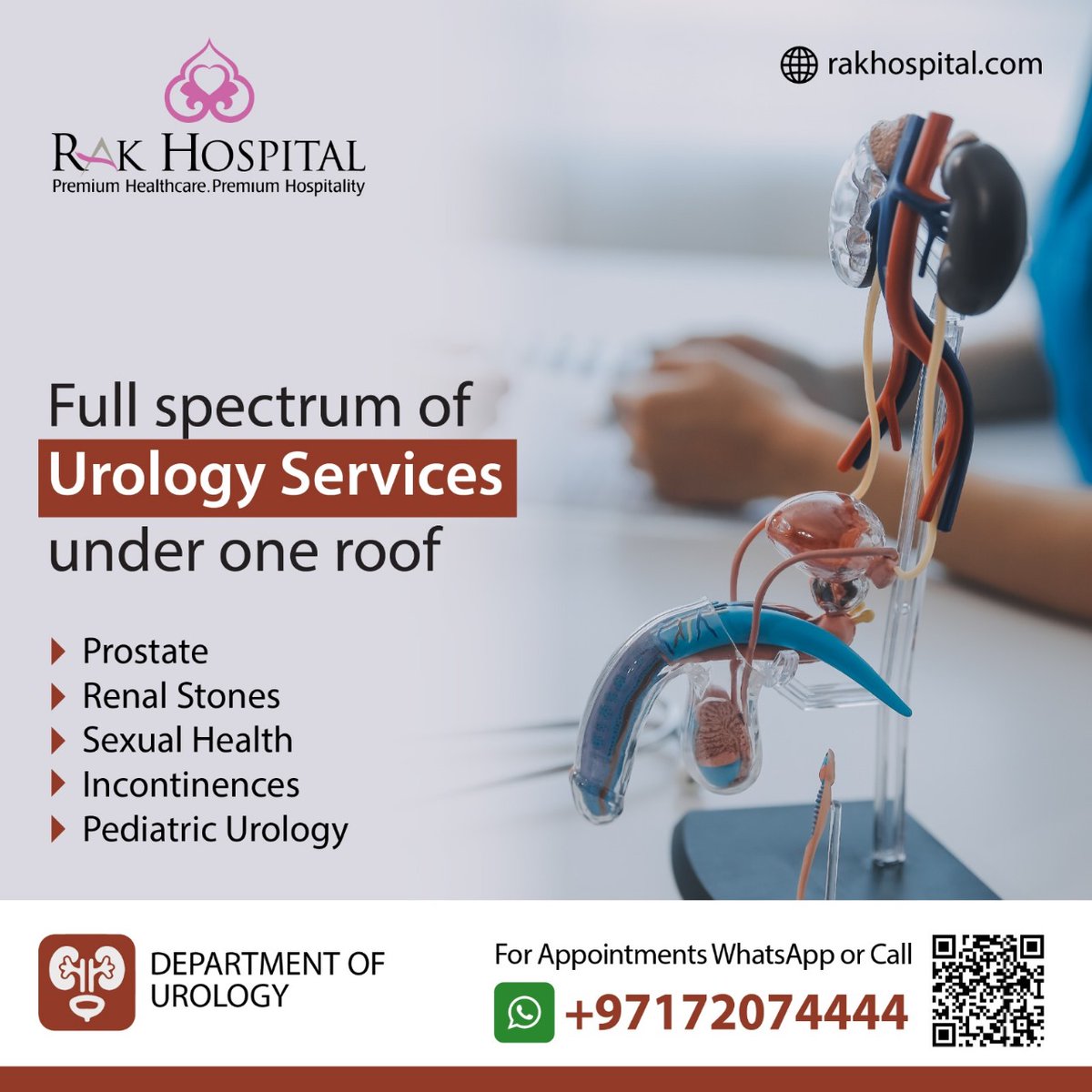 Experience the convenience of accessing a full spectrum of urology services all under one roof at RAK Hospital. 

For more Info/Appt, Call/ WhatsApp at +97172074444 or visit rakhospital.com/contact-us/mak…

#UrologyCare #UrologyServices #ProstateHealth #SpecialistCare #RAKHospital