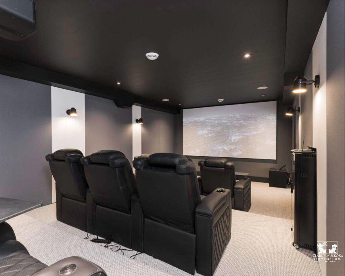 Imagine coming home to a Clarke Muskoka Construction home theatre after a long day on the lake. Which one would you choose to curl up in and watch a movie?

 #ClarkeMuskokaConstruction #Muskoka #MuskokaLakes #PortCarling #LakeJoe #LakeMuskoka #LakeRosseau
