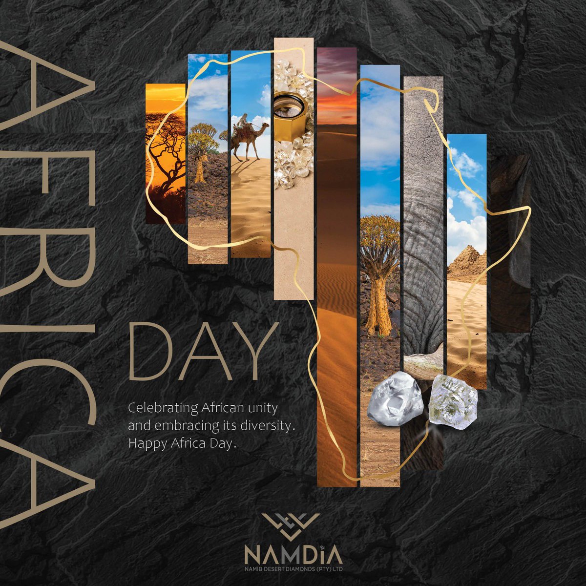 Happy Africa Day! A continent filled with history, natural wealth and abundant knowledge. #namdia #africaday #roughdiamonds #naturaldiamonds #namibiaqueenofdiamonds