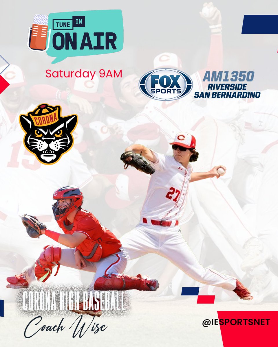 TUNE IN! Live on <a href="/FoxSports1350AM/">Fox Sports 1350AM</a> 2⃣ of the Nation's best, CIF DIV. 1 Champions: <a href="/CoronaPBaseball/">Corona Baseball</a> 
⚾️ #UCLA commit LHP-Ethan Schiefelbein
⚾️ #Oregon commit C-Josh Springer
⏰ Listen live today at 9AM! <a href="/iHeartRadio/">iHeartRadio</a> 
🌐 Online: foxsportsradio1350.iheart.com