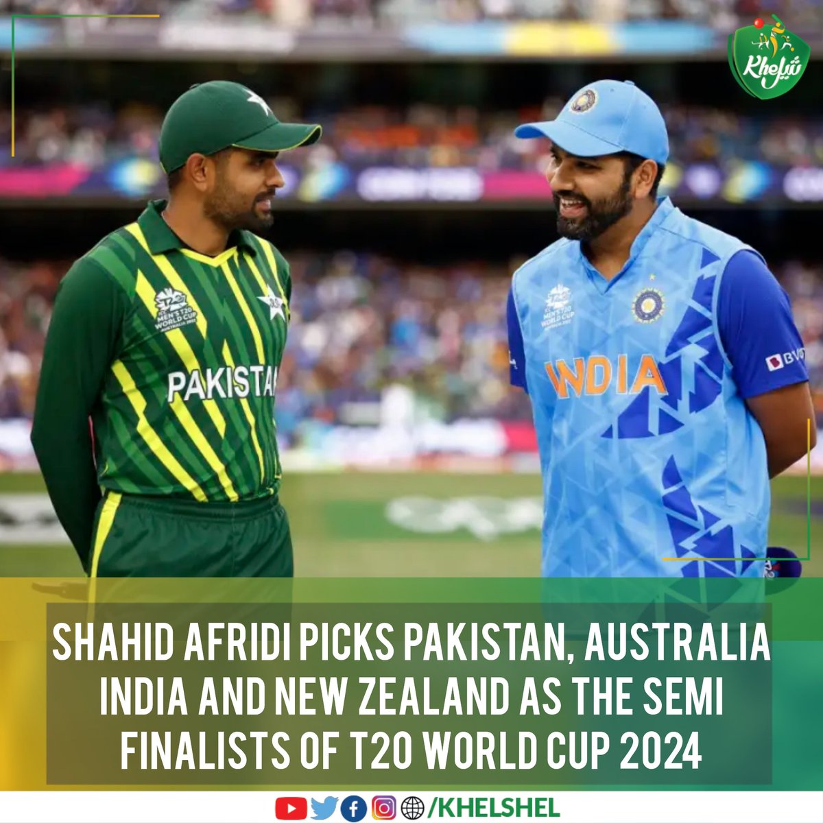 Shahid Afridi reveals his final four teams for the #T20WorldCup 2024. #Cricket | #Pakistan | #ShahidAfridi | #India | #NewZealand | #Australia