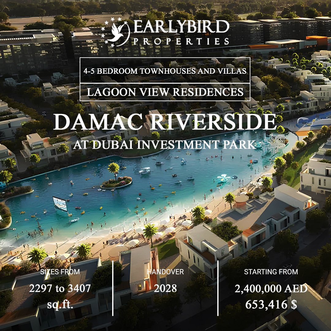 Introducing DAMAC Riverside Townhouse Villas at Dubai Investment Park! 

Discover luxury living with 4 & 5-bedroom townhouses, starting from AED 2.4M. Sizes range from 2297 to 3407 sq.ft, with plot areas up to 2550 sq.ft.

hashtag#DamacRiverside hashtag#LuxuryLiving hashtag
