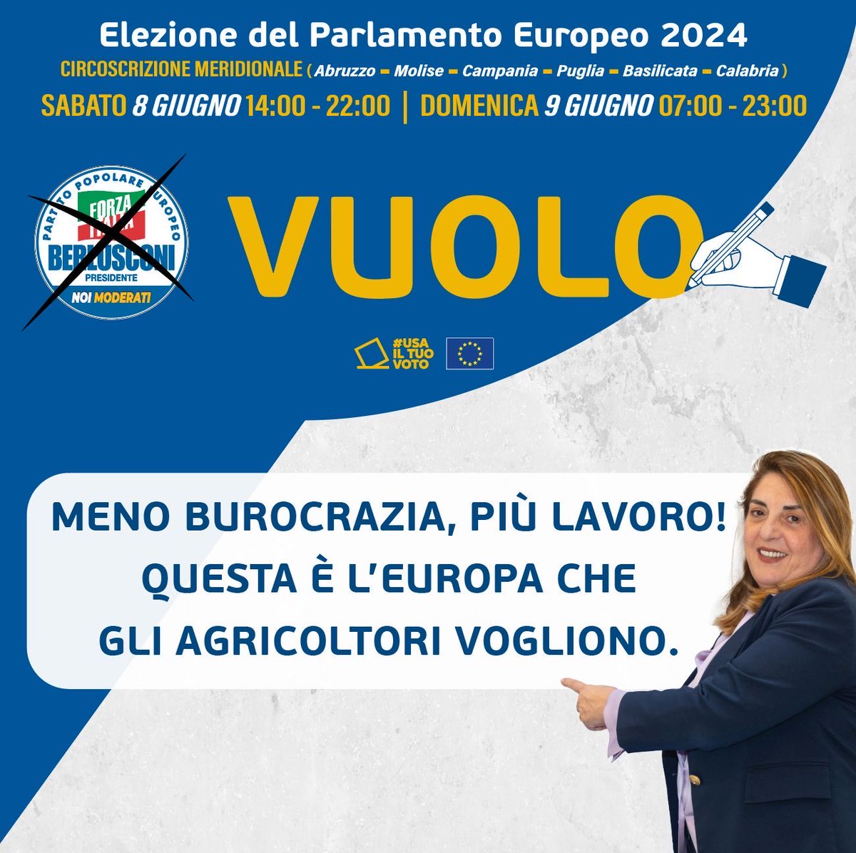 LuciaVuoloEU's tweet photo. Riduciamo la #burocrazia asfissiante per pescatori e agricoltori! ๐๐ Oggi passano 3 giorni su 7 a compilare documenti. ร ora di restituire loro il tempo per lavorare. #VUOLO #votaVUOLO #scriviVUOLO #europee
#Semplificazione #Agricoltura #Pesca #StopBurocrazia #Elezioni2024 https://t.co/UrutInstci