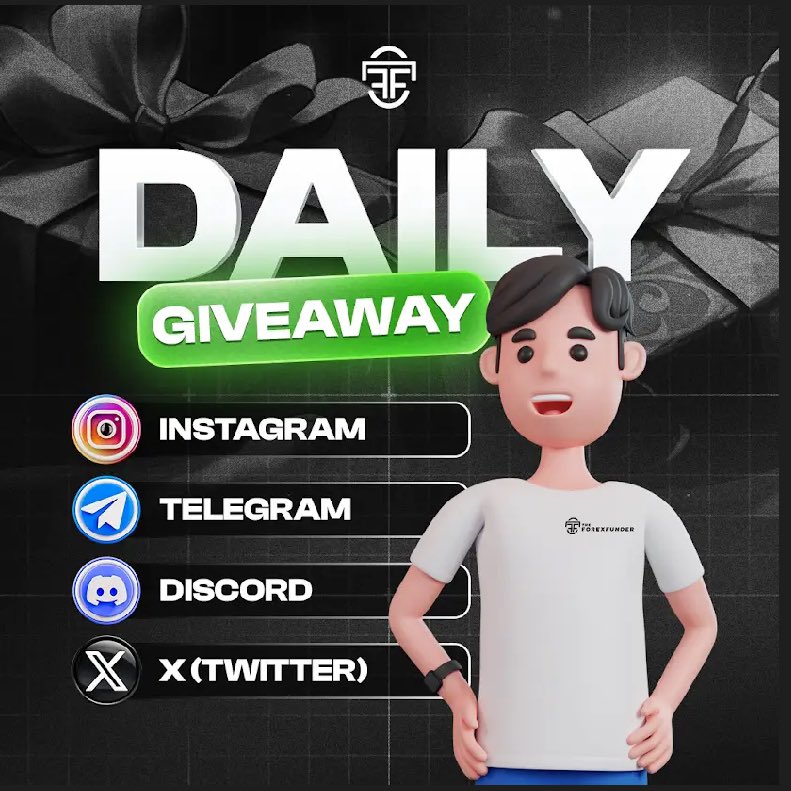 Don't miss out on any giveaway opportunities! linktr.ee/theforexfunder… Make sure to join all our social media platforms to stay in the loop. Let's keep those wins coming! 🎁💪