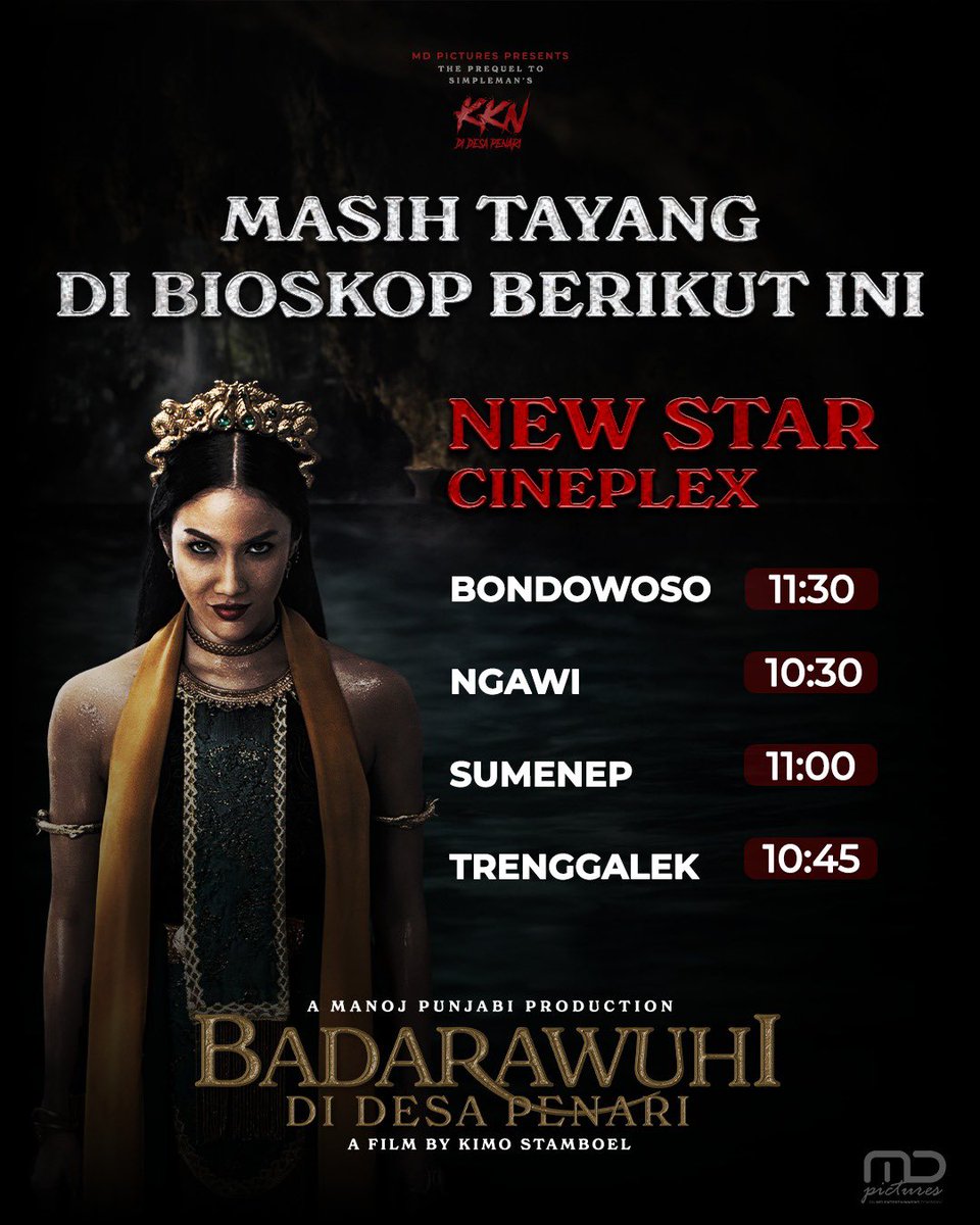 Badarawuhi di Desa Penari MASIH TAYANG di sederet bioskop ini! Nonton sekarang atau kamu bisa jadi dawuh selanjutnya. 🐍

#Badarawuhi
#BadarawuhiDiDesaPenari
#MDEntertainment
#MDPictures