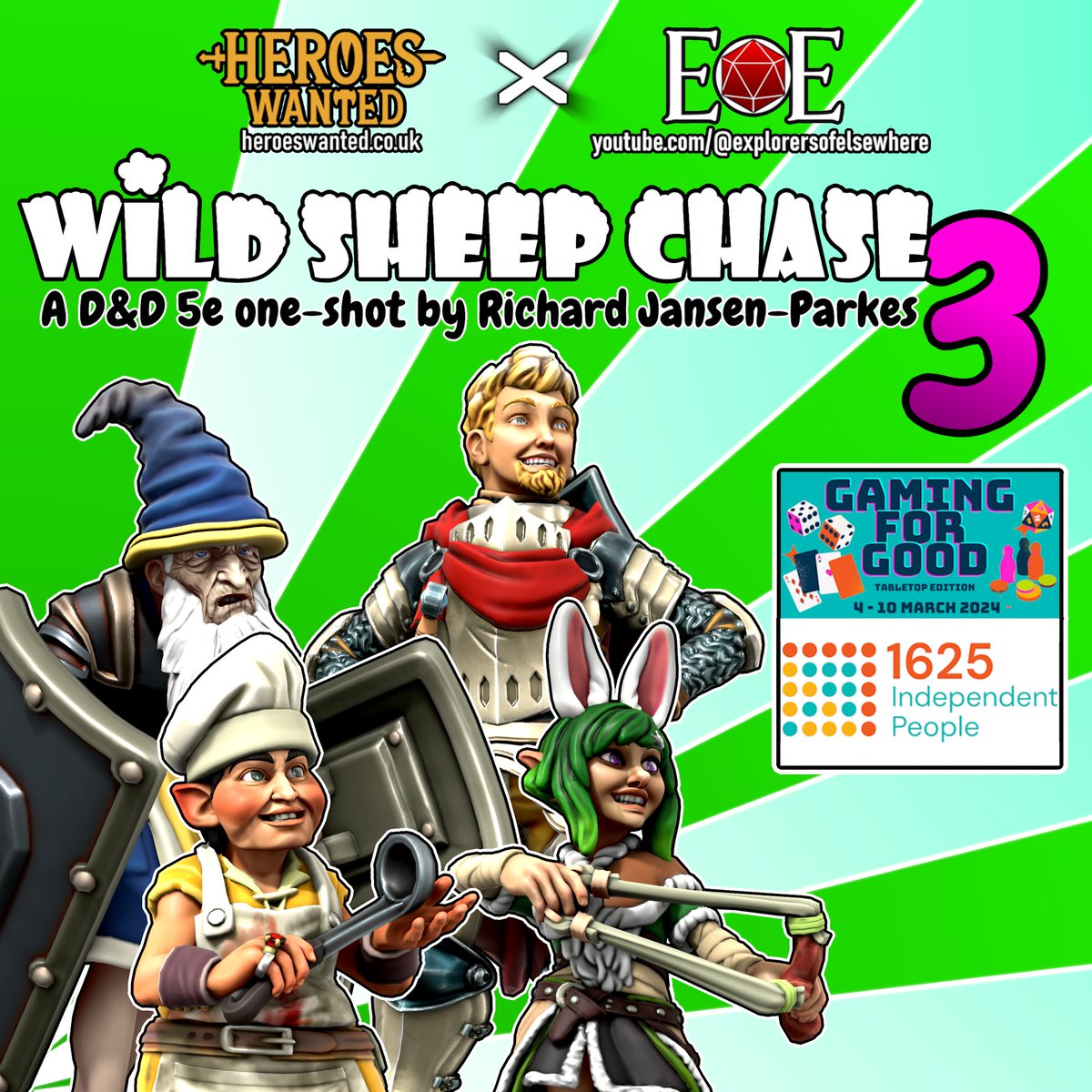 EoElsewhere's tweet image. The final part of our #dnd5e #charity one-shot, WILD SHEEP CHASE, is now live on the EoE YT channel, supporting @1625ip and their amazing work!

Link in our bio, and sub for more D&amp;amp;D and Blades in the Dark content!

#selfpromosaturday #ttrpgcommunity #ttrpgrising #dnd
