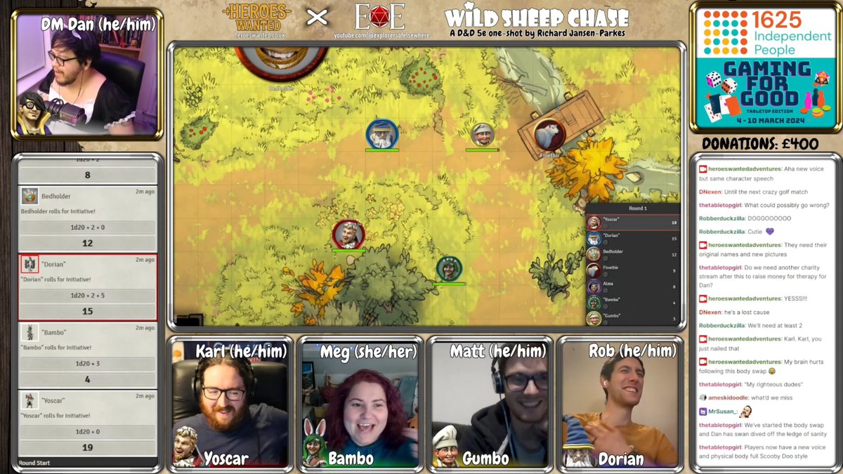 EoElsewhere's tweet image. The final part of our #dnd5e #charity one-shot, WILD SHEEP CHASE, is now live on the EoE YT channel, supporting @1625ip and their amazing work!

Link in our bio, and sub for more D&amp;amp;D and Blades in the Dark content!

#selfpromosaturday #ttrpgcommunity #ttrpgrising #dnd