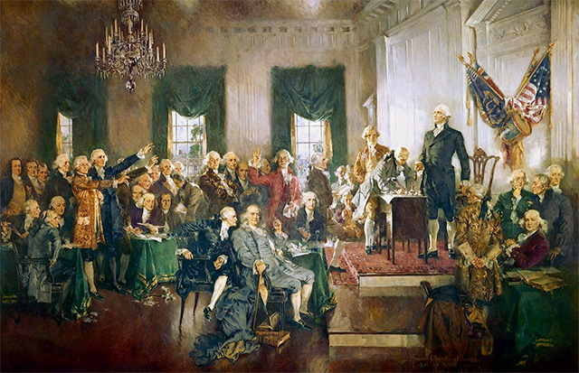 On this day, 237 years ago, the Constitutional Convention comes to order in Philadelphia.

Gladstone, in 1878: "The most wonderful work ever struck off at a given time by the hand and purpose of man."