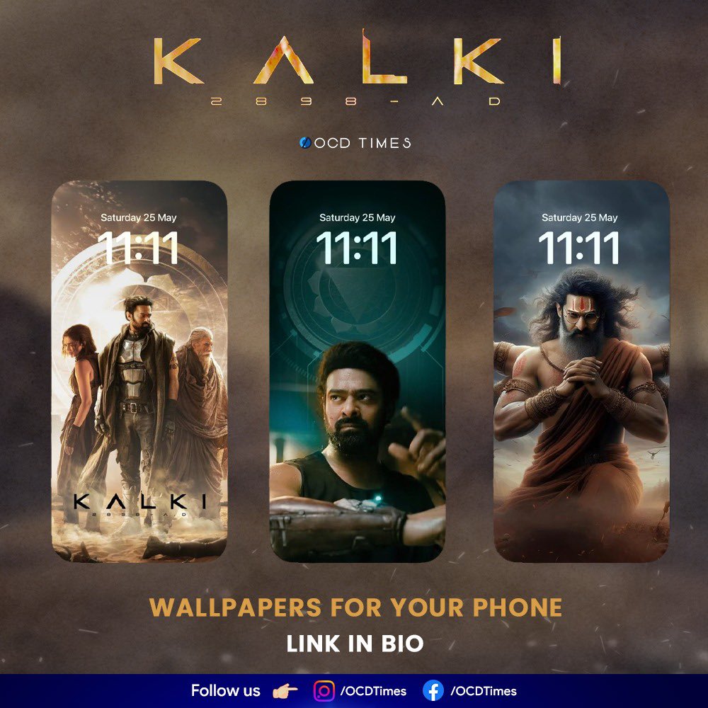 9 wallpapers uploaded, more will be added soon. 
.
Link - ocdtimes.in/phone-wallpape…
.
#OCDTimes #Prabhas #AmitabhBachchan #DeepikaPAdukone #ProjectK #WhatisProjectK #NagAshwin #Kalki2898AD #Ashwatthama #VyjayanthiMovies #Kalki2898ADonJune27 #Bujji