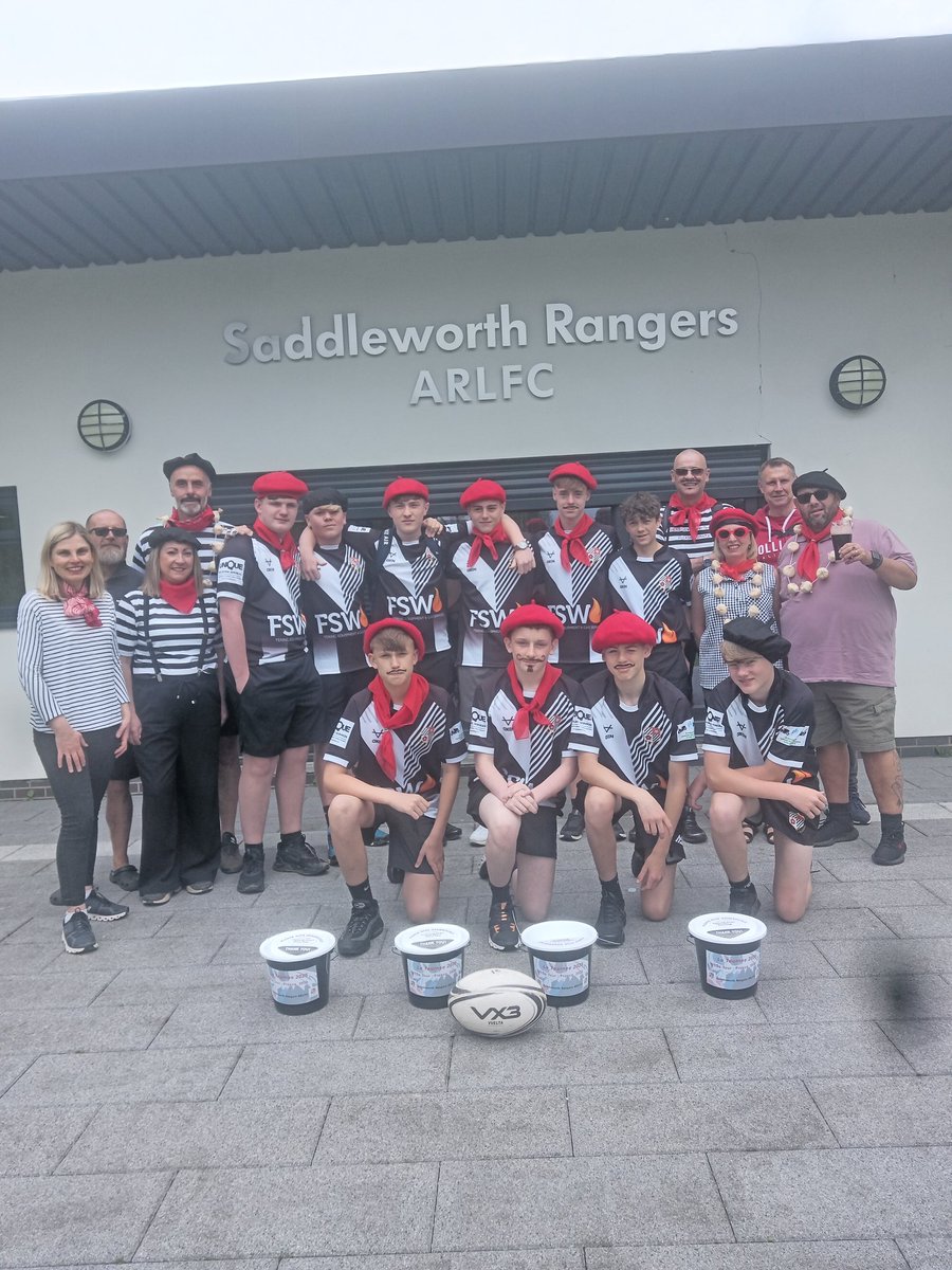 SaddRangers's tweet photo. Under 14's are off on the #beerwalk raising funds for their France Tour 2025. If you are around #saddleworth please donate if see them around.
#oldhamhour ⚫⚪⚫🏉🔵⚪🔴 https://t.co/3PQ6u9muTU