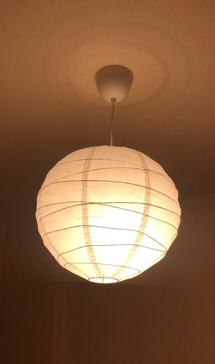 照明を買ってきた。
ケーブルと調光可能なリモコン付きLED電球と提灯みたいなのを合わせて3600円くらい。
電球がリモコンと合わせて2500円で一番高かった。
平たいシーリングライトで味気なかった部屋の雰囲気がかなり変わった。