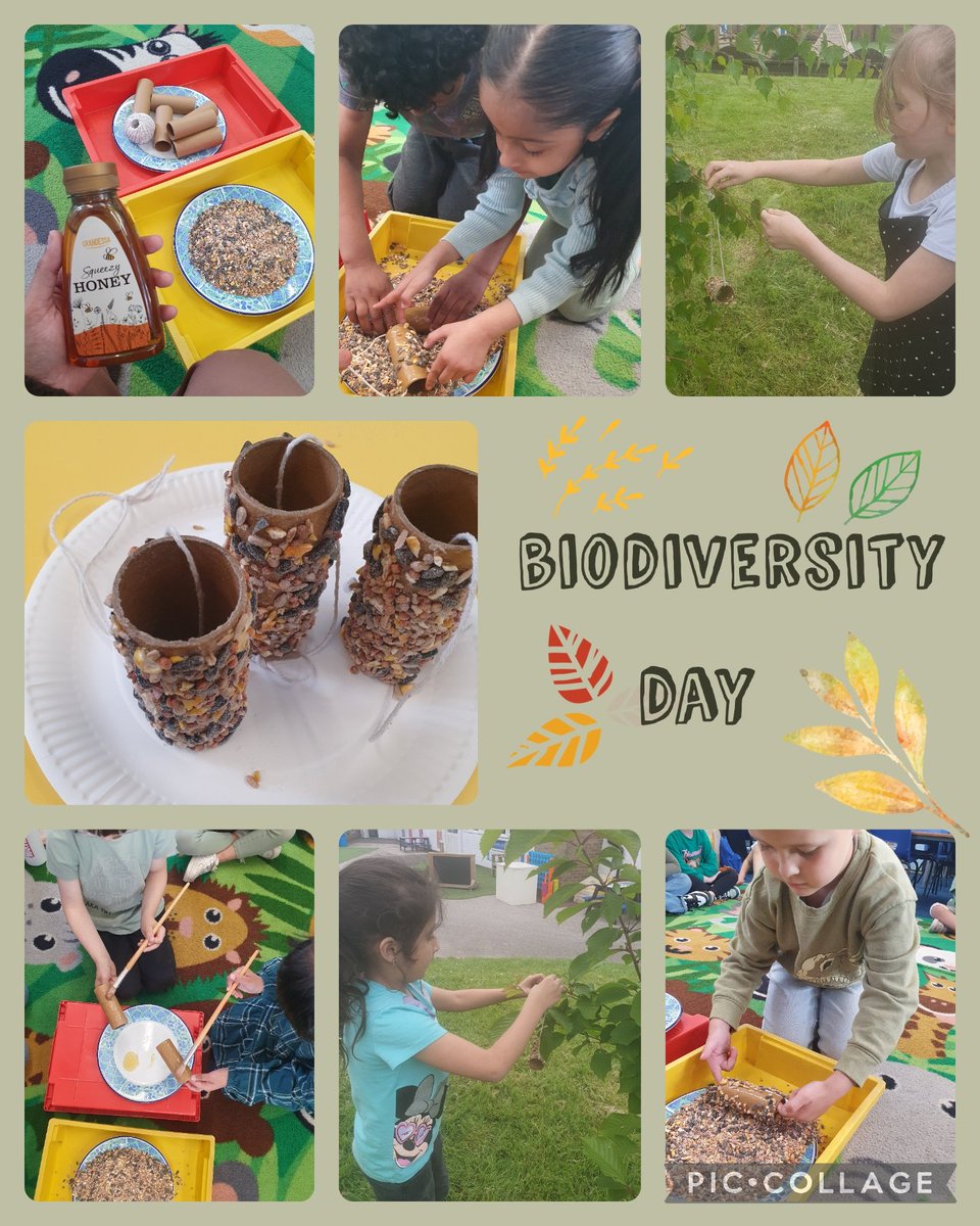 MrsBegumTeach's tweet photo. We had a #Remarkable time celebrating #BiodiversityDay. The children loved coming into school wearing green, we made a bird feeder and watched @davidattenburro. It was a wonderful end to the half term. #PartOfThePlan https://t.co/K6SS9Bd3kH