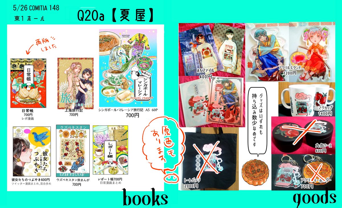 明日のコミティア148は
東1ホールQ20a「夏屋」で参加します
新刊はありませんが、在庫切れになっていた日常帳を再版しました
ミニ原画も持っていきます 