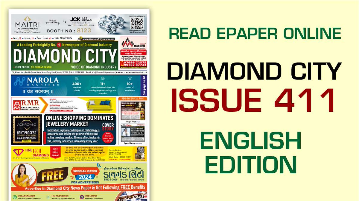 Diamond City Newspaper Issue 411 English ePaper... Click on link below to Read online #diamondcitynews #diamondcityepaper #diamonds #diamondindustry #jewelleryindustry #labgrowndiamonds #diamondtechnology diamondcitynews.com/3d-flip-book/d…