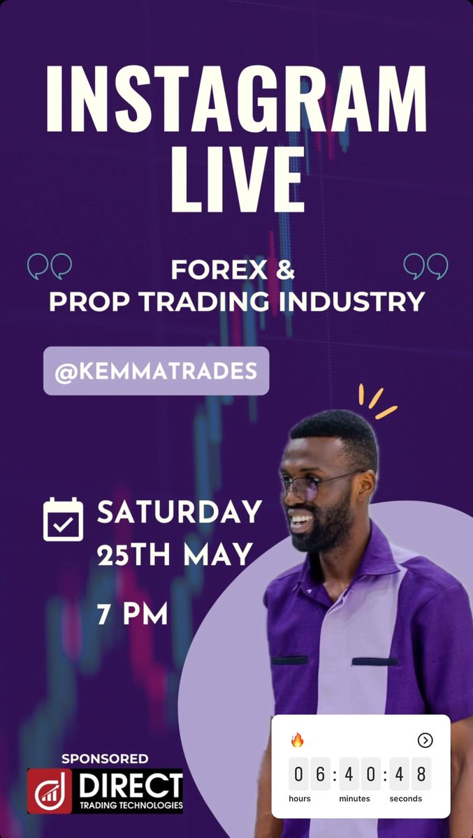Let’s all do well to join this IG live at 8pm. 

The highest <a href="/KemmaTrades/">KEMMA</a> will be speaking on the Prop Trading industry.