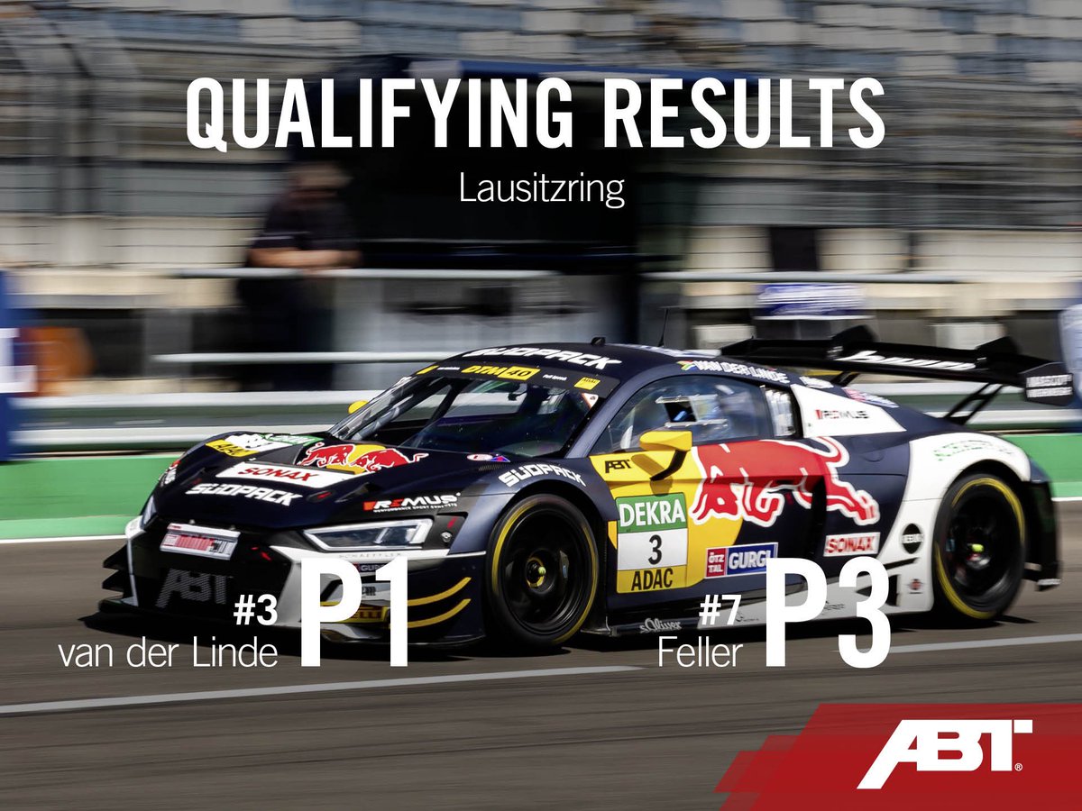 What a @DTM Qualifying at @Lausitzring_de! @KelvinvdLinde and Ricardo Feller take pole position and P1 for @abt_sportsline with their very last laps 😎👊

#ABTSportsline #RedBull #GivesYouWiiings #DTM24 #ranDTM