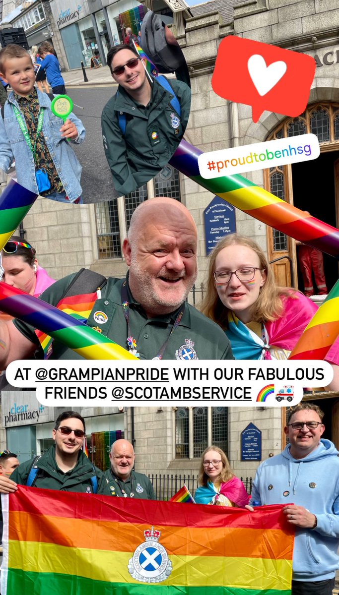 At @GrampianPride with our fabulous friends @Scotambservice! 😍🌈 #ProudToBeNHSG