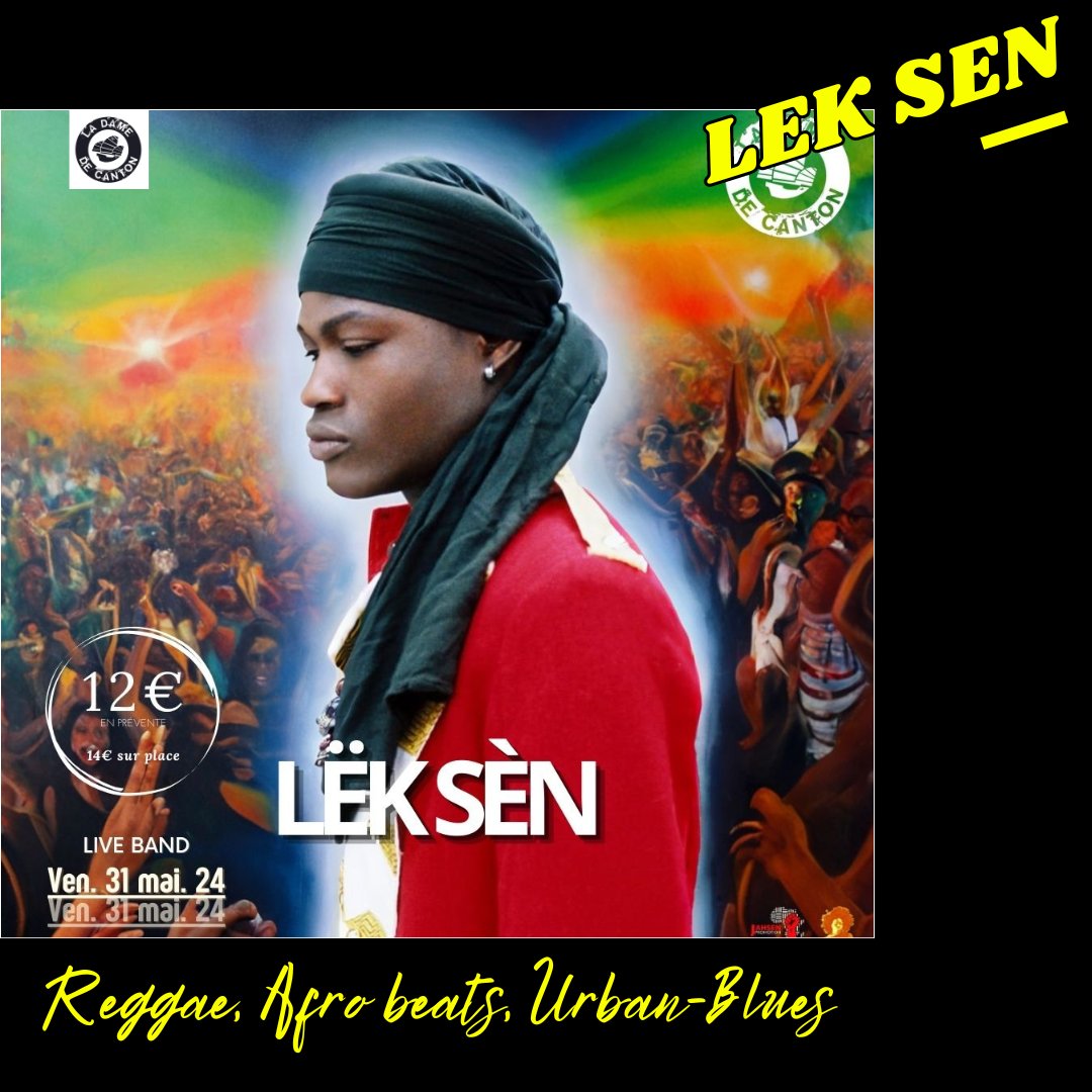 💚💛❤️‍🔥 J-6 La famille #Reggae 💚💛❤️‍🔥
[Concert Reggae] * Fyah #ReggaeNight * vendredi 31 mai avec Lëk Sèn ! RDV à <a href="/LaDameDeCanton/">La Dame De Canton</a> ! 
.
[Infos et résas] tinyurl.com/LekSen-LiveDDC
. 
Plus : linktr.ee/leksen
. 
(P) <a href="/JahsenCreation/">Jahsen Creation</a>
© <a href="/Lereveafricain/">The African Dream</a>