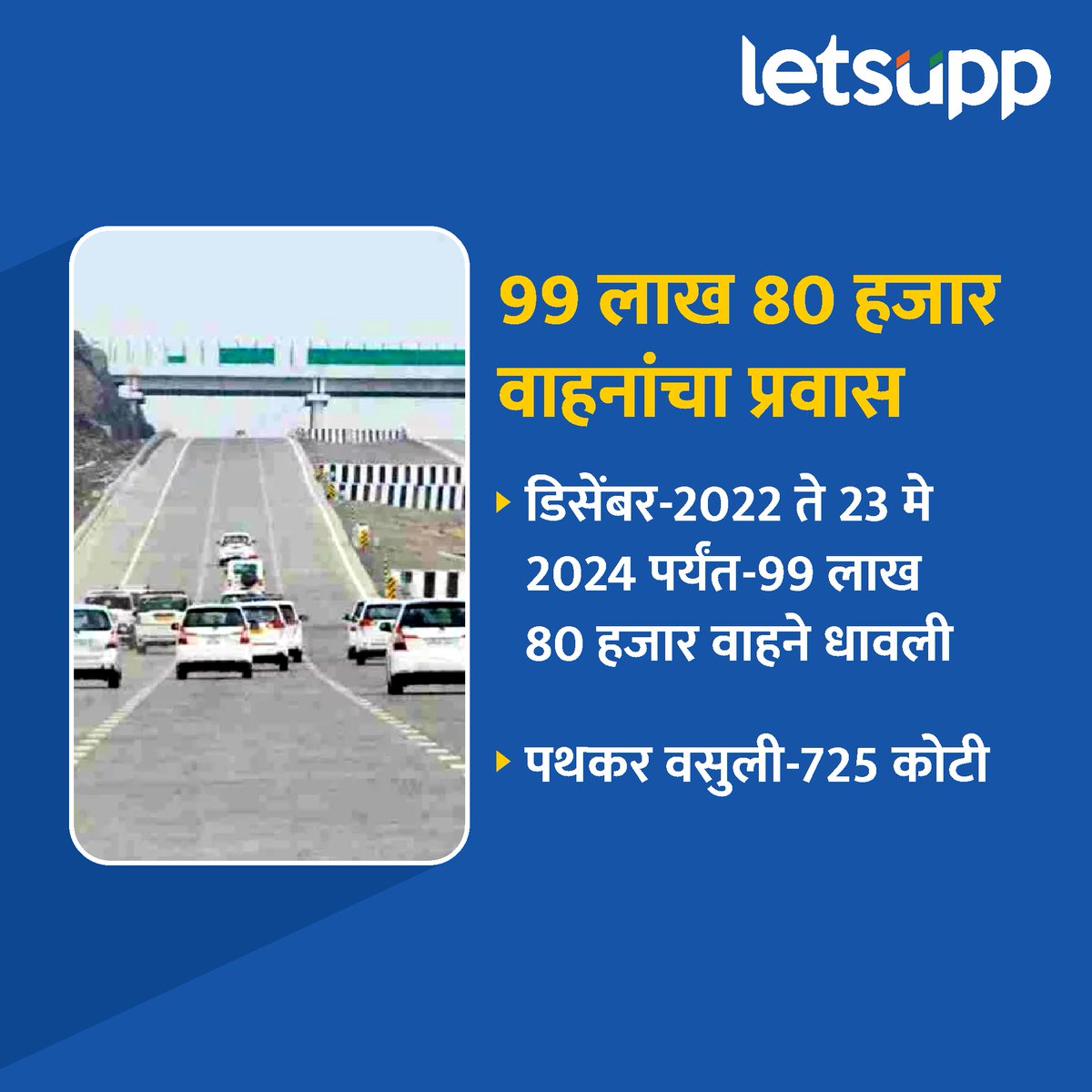 समृद्धी महामार्गावरून आतापर्यंत सुमारे एक कोटी वाहने धावली आहेत. - #SamruddhiMahamarg #SamruddhiExpressWay #mumbai #nagpur #shirdi #highway #Nationalhighway #LetsUppMarathi #maharashtra