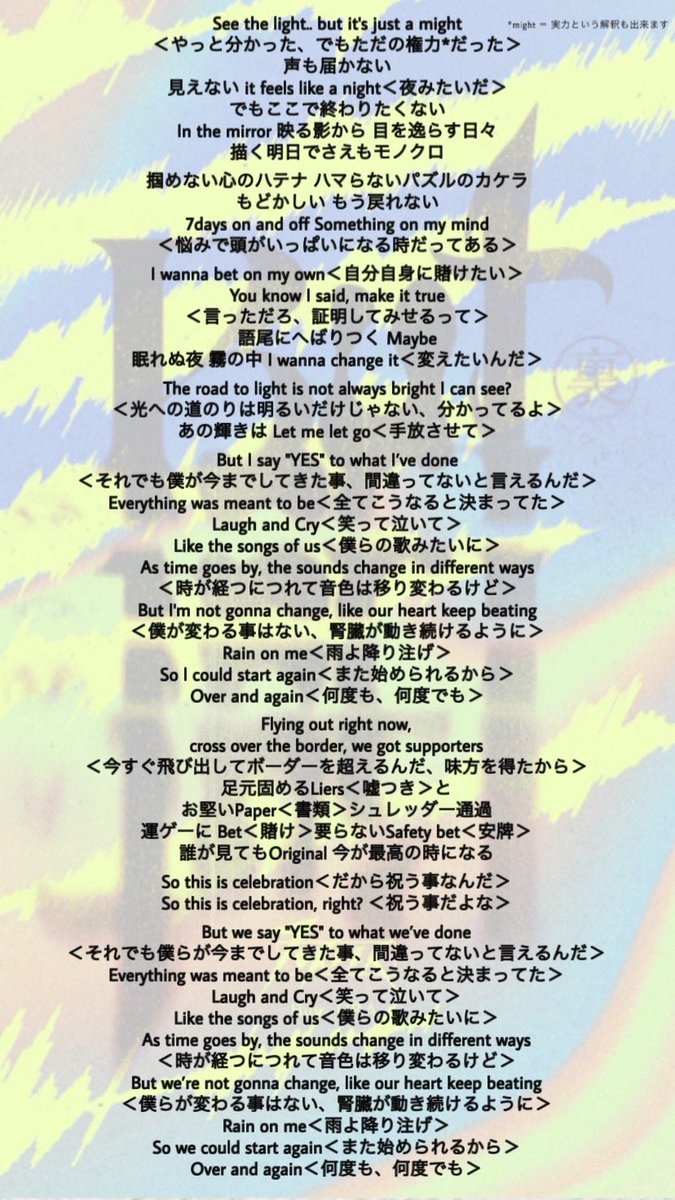 canaco_dayooon's tweet photo. 安井ｸﾝの『何度でも始めよう』がｻﾋﾞで思い出されて聴く度視界が滲む🥲

#7ORDER #SevenOrder 
(一応英語喋るｵﾀﾞ担として彼らの状況踏まえて意訳しました..私の想いがﾋﾄﾂﾏﾐ多めに入ってるので本人の意図と違かったら本当にごめんなさい..)

But(裏)                    But(表) https://t.co/Ggd08qNSUO