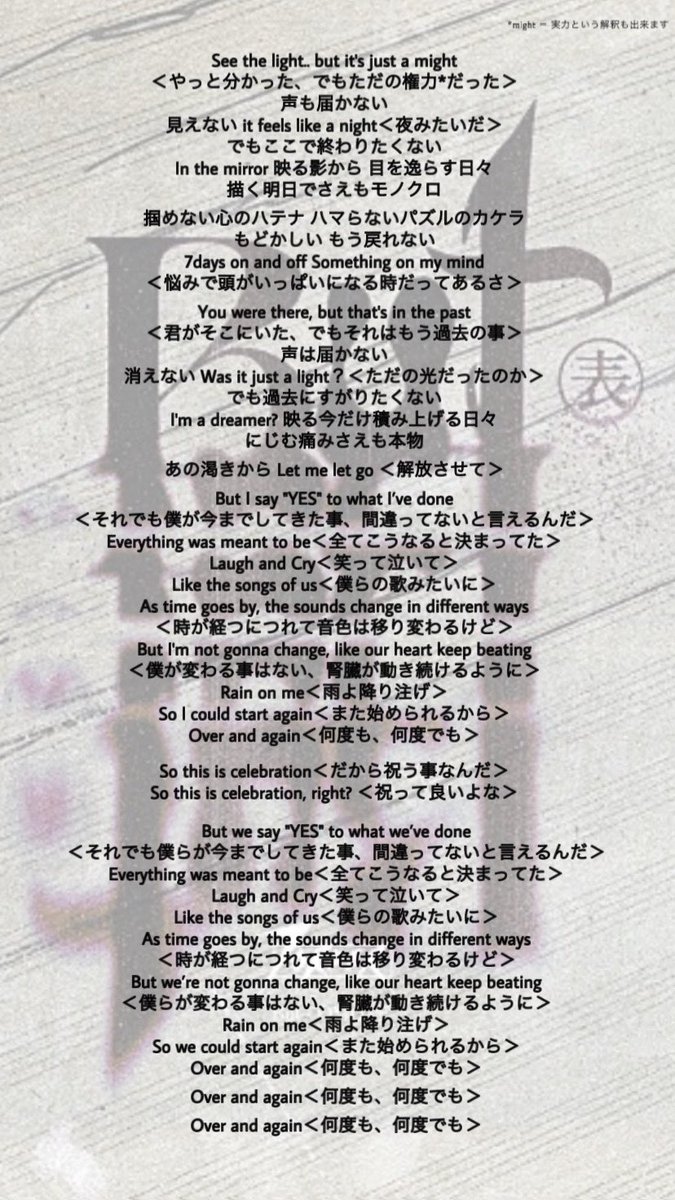 canaco_dayooon's tweet photo. 安井ｸﾝの『何度でも始めよう』がｻﾋﾞで思い出されて聴く度視界が滲む🥲

#7ORDER #SevenOrder 
(一応英語喋るｵﾀﾞ担として彼らの状況踏まえて意訳しました..私の想いがﾋﾄﾂﾏﾐ多めに入ってるので本人の意図と違かったら本当にごめんなさい..)

But(裏)                    But(表) https://t.co/Ggd08qNSUO